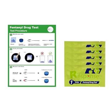 Rapid Response Fentanyl Test Strips – #1 Selling Fentanyl Detection Kit – Harm Reduction Tool – Overdose Prevention – Fast & Accurate Drug Testing Kit (5 Pack)