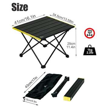 Ultralight Camping Folding Table with Carry Bag