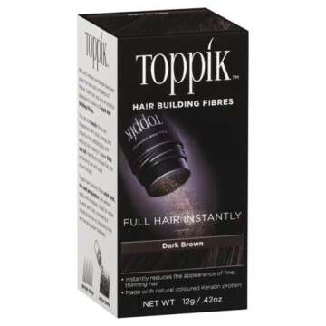 Toppik Hair Building Fibers, Dark Brown Hair Fibers, Hair Thickener for Thinning Hair, Hair Care to Create the Appearance of Thicker Hair, 0.42 OZ Bottle For Unisex