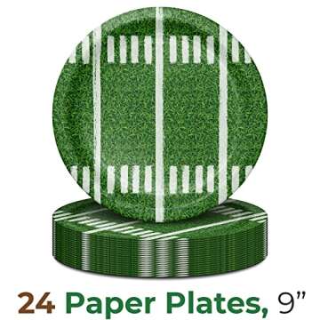 Football Party Supplies Kit Serve 24, Includes: Big Game Football Plates, Football themed Napkins, Football Inspired Cups for Football Party, Tailgate Party, Football Party Decorations. Total 72 PCS