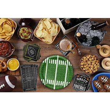 Football Party Supplies Kit Serve 24, Includes: Big Game Football Plates, Football themed Napkins, Football Inspired Cups for Football Party, Tailgate Party, Football Party Decorations. Total 72 PCS