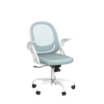 Home Office Chair Work Desk Chair Comfort Ergonomic Swivel Computer Chair, Breathable Mesh Desk Chair, Lumbar Support Task Chair with Wheels and Flip-up Arms and Adjustable Height