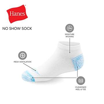 Hanes girls Cool Comfort Ankle Multipack fashion liner socks, Banded Assorted, Medium US