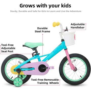 Rainbow Kids Bike for Ages 2 7 with Training Wheels Giftpals