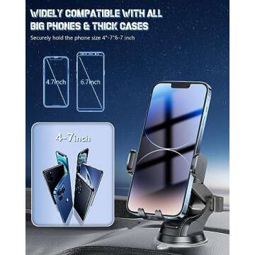 BothLin Wireless Car Charger, Fast Charging Phone Holder 3 in 1 Phone Mount Auto Clamping Car Accessories Compatible with iPhone 16 15 14 13 12 11 Xs XR, Samsung S23 Ultra S22 S21 S20/S10+ S9+ Note 9