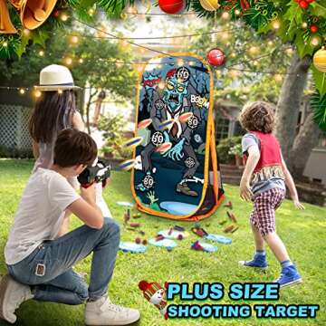 Quanquer Shooting Games Targets Compatible with Nerf Toy Foam Blaster Balls Popper, Ideal Festival Birthday Toys for Boys Indoor Outdoor Backyard Kids Shooting Practice