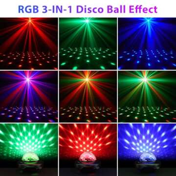 Rechargeable Disco Ball Party Lights - 2pcs with 6 Modes