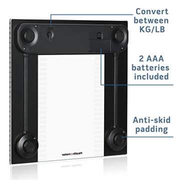Health o Meter Glass Weight Tracking Digital Scale for Body Weight, Bathroom Scale, 2 Users, Accuracy & Precision, LCD Display, 400 lbs Capacity, Batteries Included
