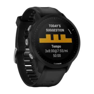 Garmin 010-02638-10 Forerunner® 955, GPS Running Smartwatch, Tailored to Triathletes, Long-Lasting Battery, Black