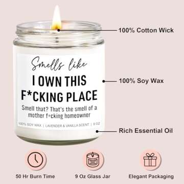 Younift Funny Housewarming Candle, House Warming Gifts New Home Gifts Ideas, Housewarming Gifts for Women, Men, Couple, New Homeowner Gifts, New Apartment Gifts, Closing Gifts for Home Buyers