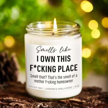 Younift Funny Housewarming Candle, House Warming Gifts New Home Gifts Ideas, Housewarming Gifts for Women, Men, Couple, New Homeowner Gifts, New Apartment Gifts, Closing Gifts for Home Buyers