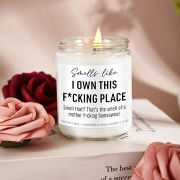 Younift Funny Housewarming Candle, House Warming Gifts New Home Gifts Ideas, Housewarming Gifts for Women, Men, Couple, New Homeowner Gifts, New Apartment Gifts, Closing Gifts for Home Buyers