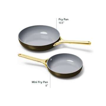 Caraway Nonstick Ceramic Mini Fry Pan (1.05 qt, 8") - Non Toxic, PTFE & PFOA Free - Oven Safe & Compatible with All Stovetops (Gas, Electric & Induction) - Black