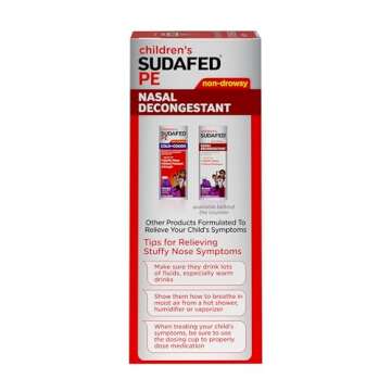 Sudafed Children's PE Nasal Decongestant, Liquid Cold Relief Medicine with Phenylephrine HCl, Alcohol Free and Sugar-Free, Berry-Flavored, 4 fl. oz