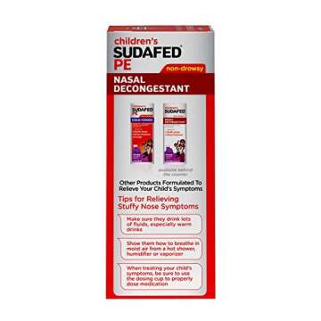 Sudafed Children's PE Nasal Decongestant, Liquid Cold Relief Medicine with Phenylephrine HCl, Alcohol Free and Sugar-Free, Berry-Flavored, 4 fl. oz