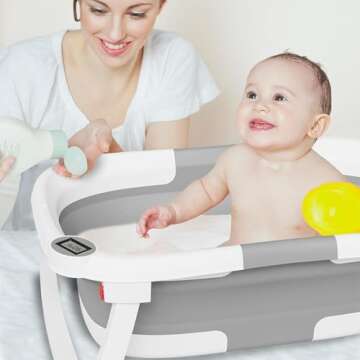 Napei Collapsible Baby Bathtub - Portable, Space-Saving, Safe Design