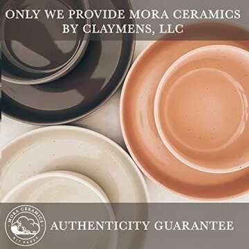 Mora Ceramic Flat Pasta Bowl Set of 4-35oz, Microwave Safe Plate with High Edge - Modern Porcelain Dinnerware for Kitchen and Eating, Large Wide Bowls/Plates for Serving Dinner, Salad, etc- Grey