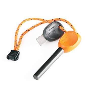 Light My Fire Swedish FireSteel 2.0 Army 12,000 Strike Fire Starter with Emergency Whistle - Orange