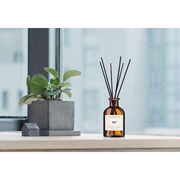 WEALD TRIBE Flower Reed Diffuser Set Eucalyptus & Lavender Scent For Bathroom Accessories Shelf Decor & Air Fresheners, Sticks Defusers With 4.0 fl oz Essential Oils, House Bedroom Office Decor & Gift