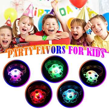 12 Pack LED Light up Bracelet Fidget Toys, Party Favors for Kids 4-8 8-12, Glow in The Dark Birthday Party Supplies Gifts, Pinata Goodie Bags Stuffers for kids, Toys for Classroom Valentines Day Gifts