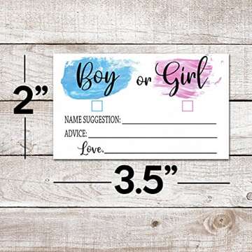 Yuansail Gender Reveal Game - Girl or Boy Cast Your Vote Cards - Baby Shower Gender Voting Card - Pack of 50（baby02）