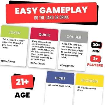 Do or Drink Drinking Card Games for Adults - Fun Adult Games for Game Night & Parties - 21st Birthday Gift & Bachelorette Party Games with 350 Cards & 175 Challenges That Will Get You Drinking