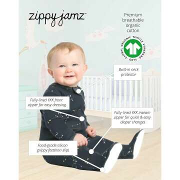 Organic Zipper Baby Pajamas