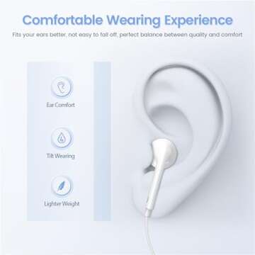 2 Pack for iphone Headphones/ Earbuds Wired Earphones whit Lighting Aux Jack Built-in Microphone & Volume Control Compatible with iphone 14 Pro Max/14/13/12/11/XR/XS/X/8/7, Support All iOS System