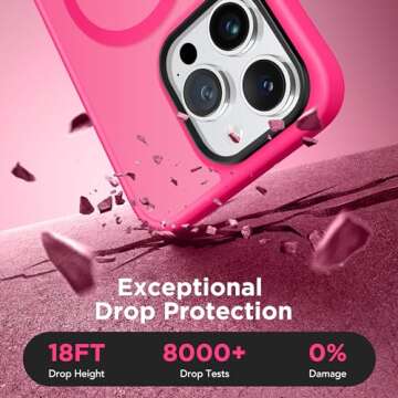 GONEZ Magnetic for iPhone 14 Pro Max Case,Compatible with MagSafe,[2 Screen Protector & 2 Camera Cover][Anti-Fingerprint] Slim Translucent Matte Back Shockproof Phone Protective Case(Hot Pink)