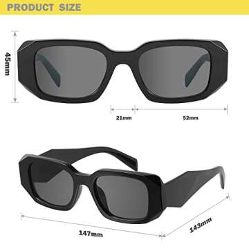 Chic Vintage Rectangle Sunglasses - Unisex Cool Style