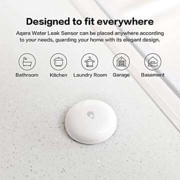 Aqara Water Leak Sensor Kit - 3 Pack, Requires AQARA HUB, Wireless Water Leak Detector, Wireless Mini Flood Detector for Alarm System and Smart Home Automation, for Kitchen Bathroom, Works with IFTTT