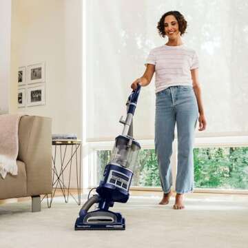 Shark NV360 Navigator Lift-Away Deluxe Upright Powerful Suction Vacuum for Hardwood Floor, Carpet, Muti-Surface Spotless Cleaning with Large Dust Cup Capacity, Swivel Steering, Blue (Renewed)