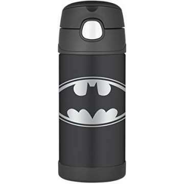 THERMOS FUNTAINER 12 Ounce Stainless Steel Kids Bottle, Batman