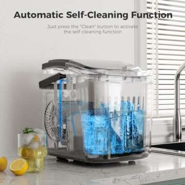 Portable Ice Maker - 26Lbs/Day, Self-Cleaning