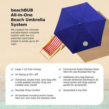 BEACHBUB Beach Umbrella System with UV Protection