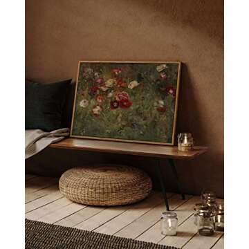 Rustic Vintage Floral Canvas Art 16"x24"