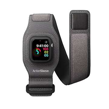 Twelve South ActionSleeve 2 for Apple Watch 40mm Updated Protective Armband to Free Your Wrist for Sports or Activities (Grey)