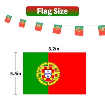 Portugal Flags Portuguese Small String Flag Banner Mini National Country World Flags Pennant Banners For Party Events Classroom Garden Olympics Festival Grand Opening Bar Celebration Decorations