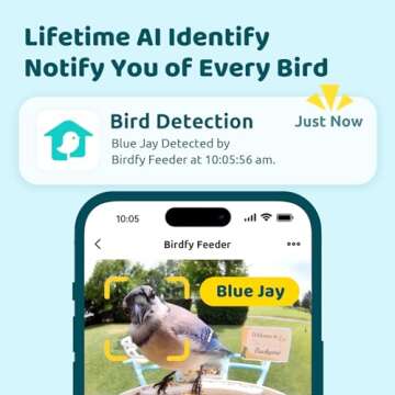 NETVUE by Birdfy AI Smart Bird Feeder with Camera Solar Powered, AI Auto Capture Each Bird Come & Identify 6000+ Bird Species, Cloud Store Bird Videos & Birdwatching On Live, Ideal Gift (Blue)