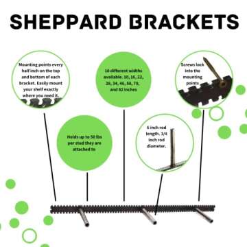 Floating Shelf Brackets - Sheppard Brackets - Easy Install - Heavy Duty (58 inch)