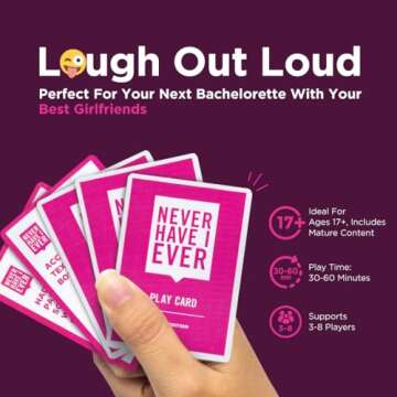 Never Have I Ever - The Ultimate Party Game for Bachelorette Parties, Ladies’ Nights, Girlfriends’ Game Nights, and Social Gatherings | Paddles Included | Intended for Mature Adult Women Ages 17+