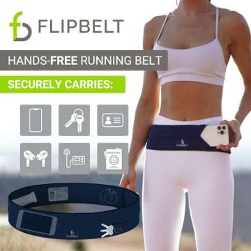 FlipBelt Classic Running Belt, Running Fanny Pack for Women and Men, USA Company