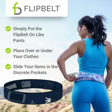 FlipBelt Classic Running Belt, Running Fanny Pack for Women and Men, USA Company