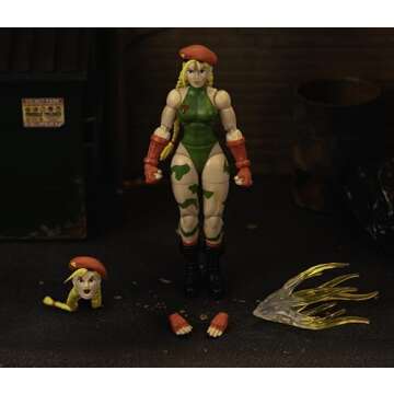 Jada Toys – Street Fighter II Cammy Action Figure - 1:12 Scale Collectible - Includes Interchangeable Heads, Hands, and Accessories - Ages 13+ - Classic Video Game Nostalgia