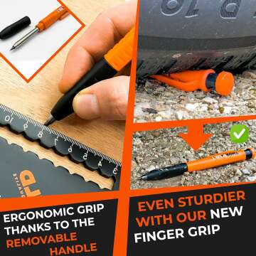 2-in-1 Carpenter Pencils with Grip & Sharpener