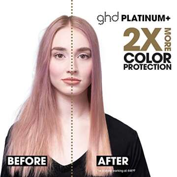 ghd Platinum+ Styler ― 1" Flat Iron Hair Straightener, Professional Ceramic Hair Styling Tool for Stronger Hair, More Shine, & More Color Protection ― White