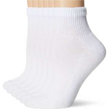 Hanes womens Ultimate Comfort Toe Seamed Ankle Socks Pack Of 6