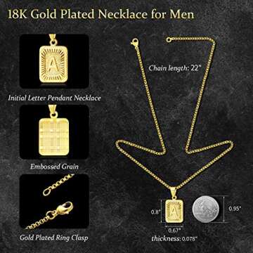 JSJOY Initial Necklaces for Women 18k Gold Pendant Letter Necklaces J Necklace for Men 2023 Graduation Gifts Square Letter Pendant Necklace Mothers Day Jewelry for Women