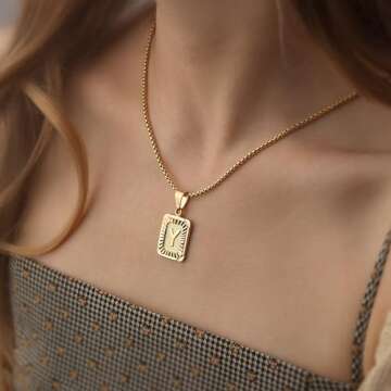 JSJOY Initial Necklaces for Women 18k Gold Pendant Letter Necklaces J Necklace for Men 2023 Graduation Gifts Square Letter Pendant Necklace Mothers Day Jewelry for Women