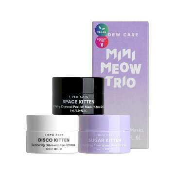 I DEW CARE Peel Off Face Mask Set - Mini Meow Trio | Travel Size Gift Set, Hydrating, Illuminating, Exfoliating